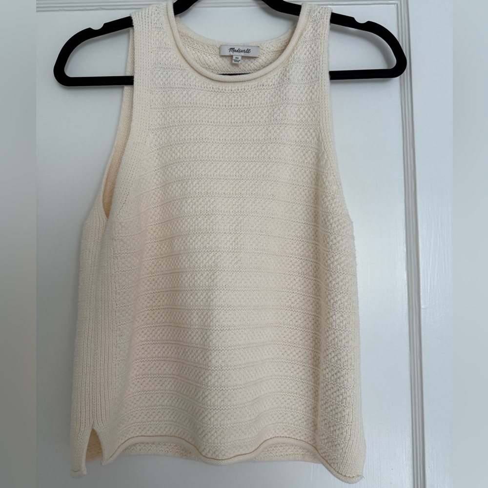 Madewell Ivory Textured Tank Top